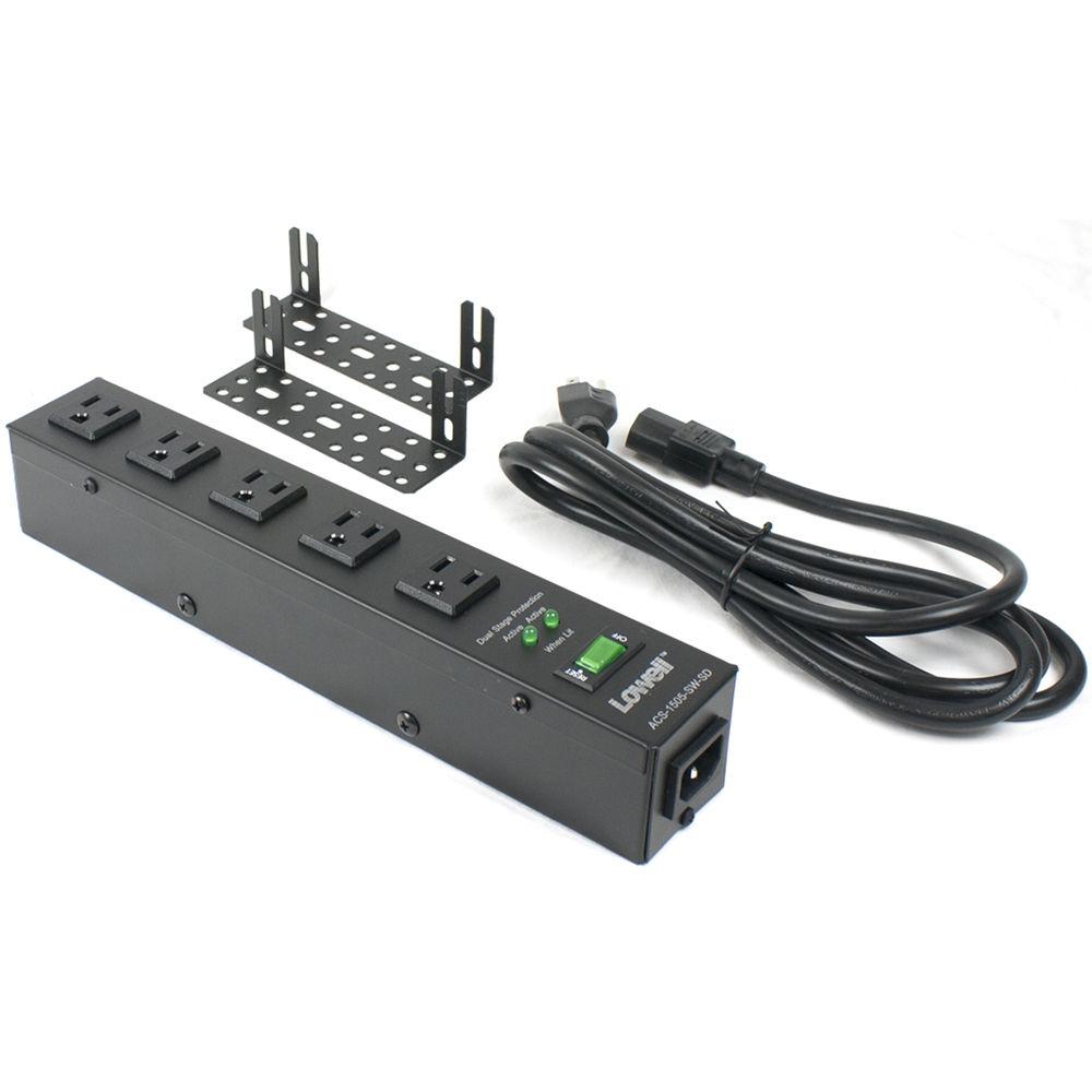 Lowell Manufacturing Power Strip-15A, 5 Outlets, 6