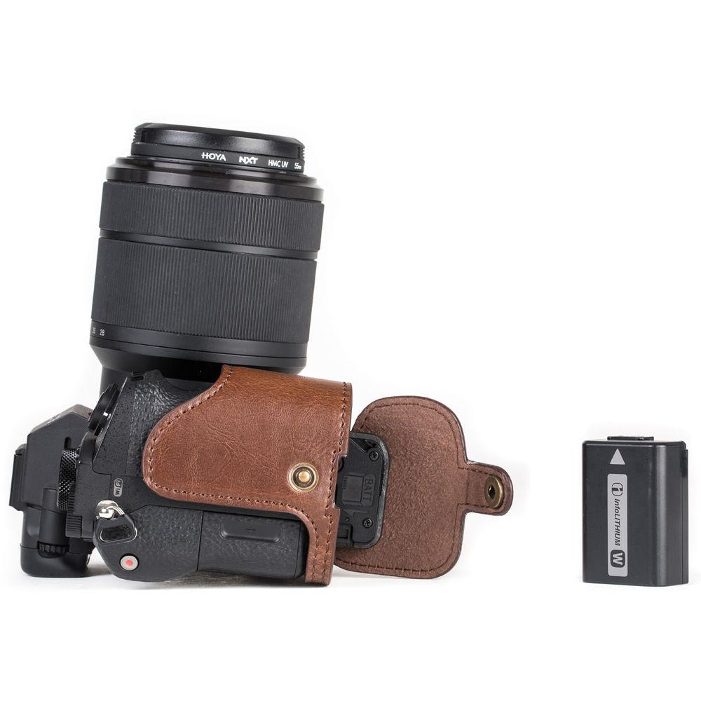 MegaGear Ever Ready Half-Bottom Protective Leather Case for Sony Alpha A7S II, A7R II, A7 II
