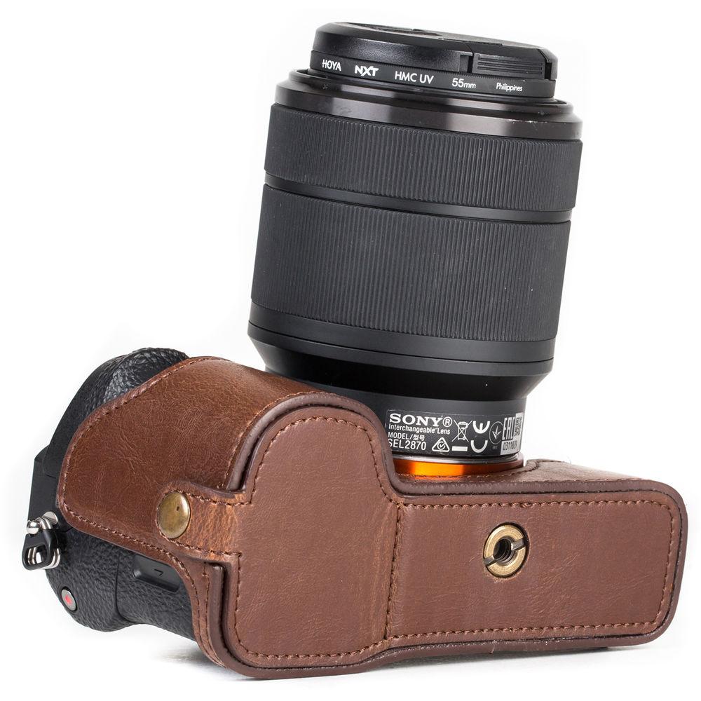 MegaGear Ever Ready Half-Bottom Protective Leather Case for Sony Alpha A7S II, A7R II, A7 II