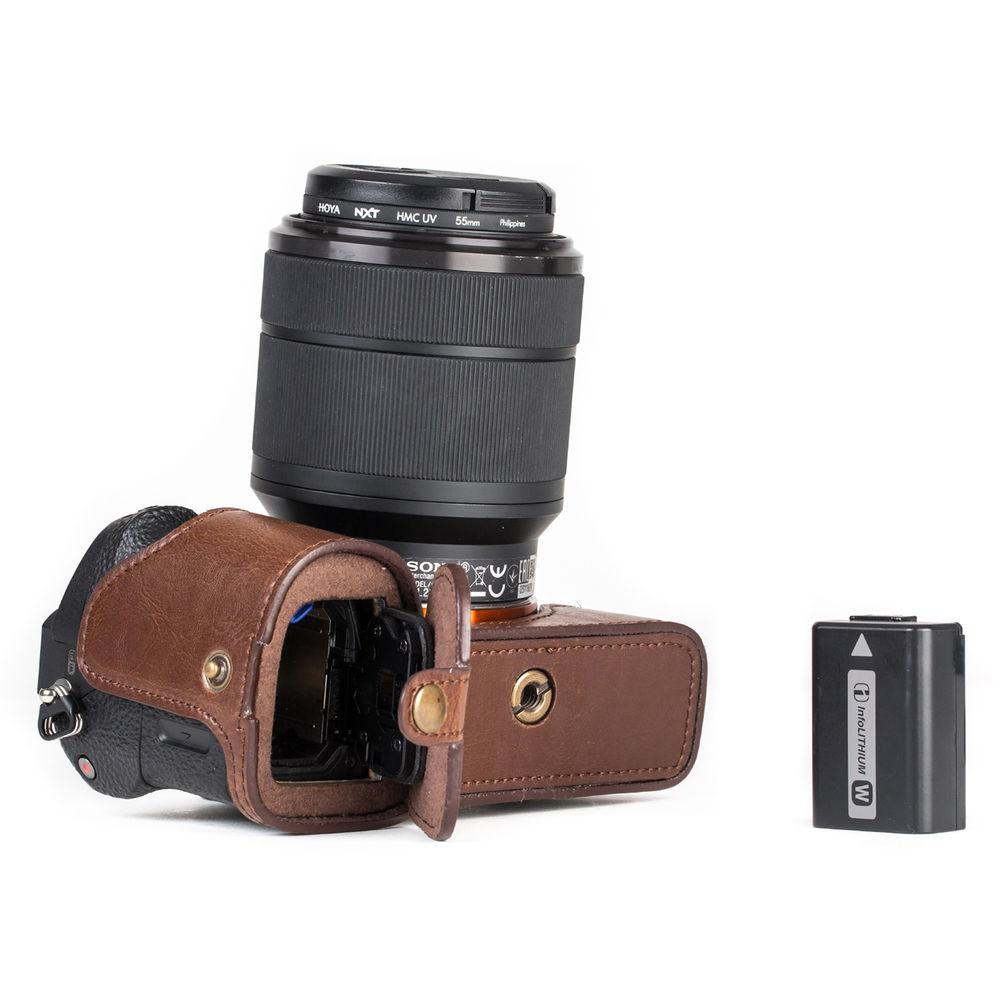 MegaGear Ever Ready Half-Bottom Protective Leather Case for Sony Alpha A7S II, A7R II, A7 II