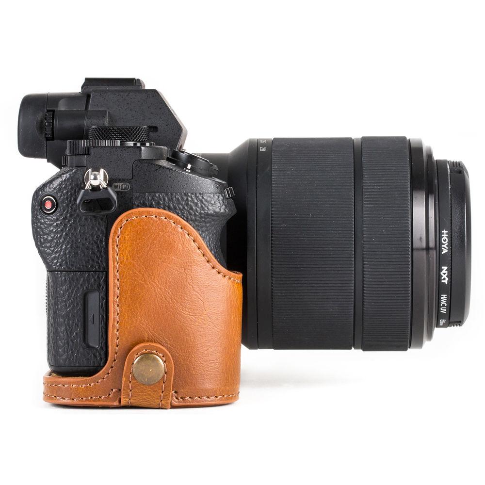 MegaGear Ever Ready Half-Bottom Protective Leather Case for Sony Alpha A7S II, A7R II, A7 II