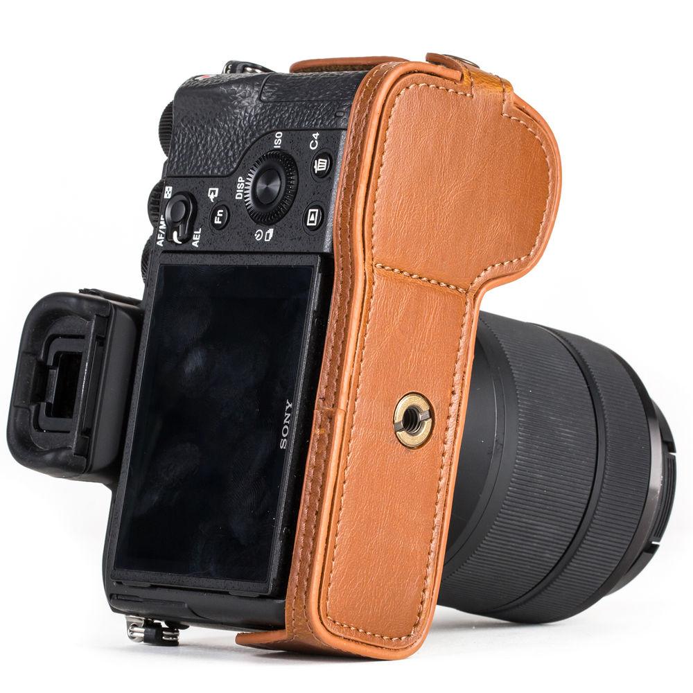 MegaGear Ever Ready Half-Bottom Protective Leather Case for Sony Alpha A7S II, A7R II, A7 II