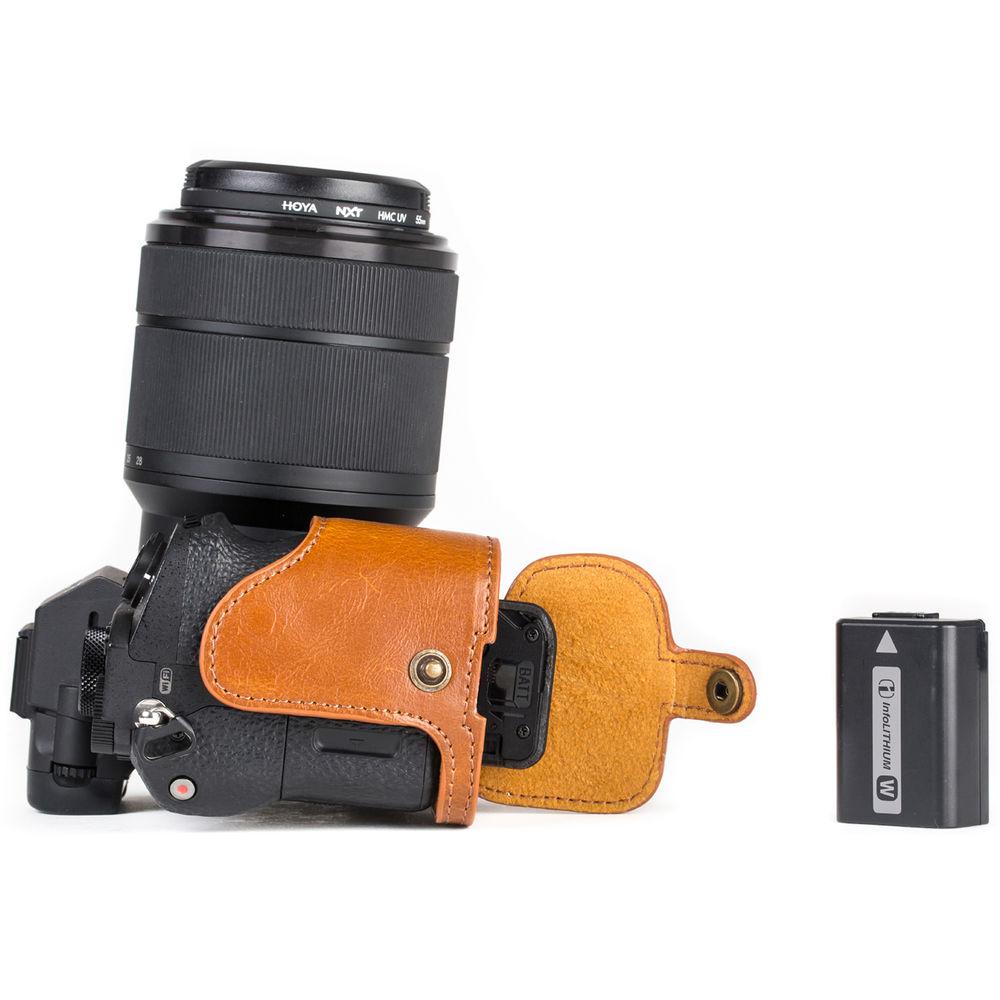 MegaGear Ever Ready Half-Bottom Protective Leather Case for Sony Alpha A7S II, A7R II, A7 II