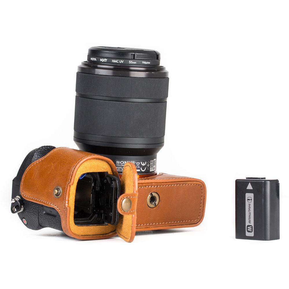 MegaGear Ever Ready Half-Bottom Protective Leather Case for Sony Alpha A7S II, A7R II, A7 II