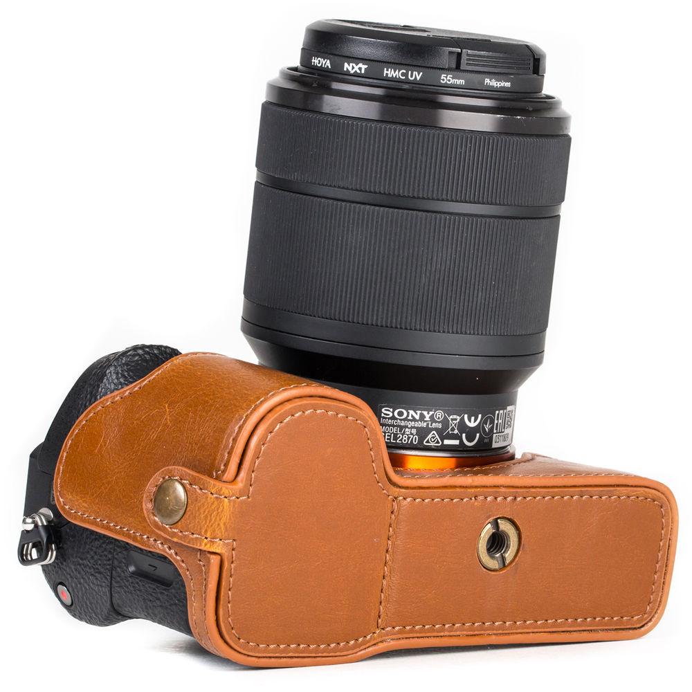 MegaGear Ever Ready Half-Bottom Protective Leather Case for Sony Alpha A7S II, A7R II, A7 II