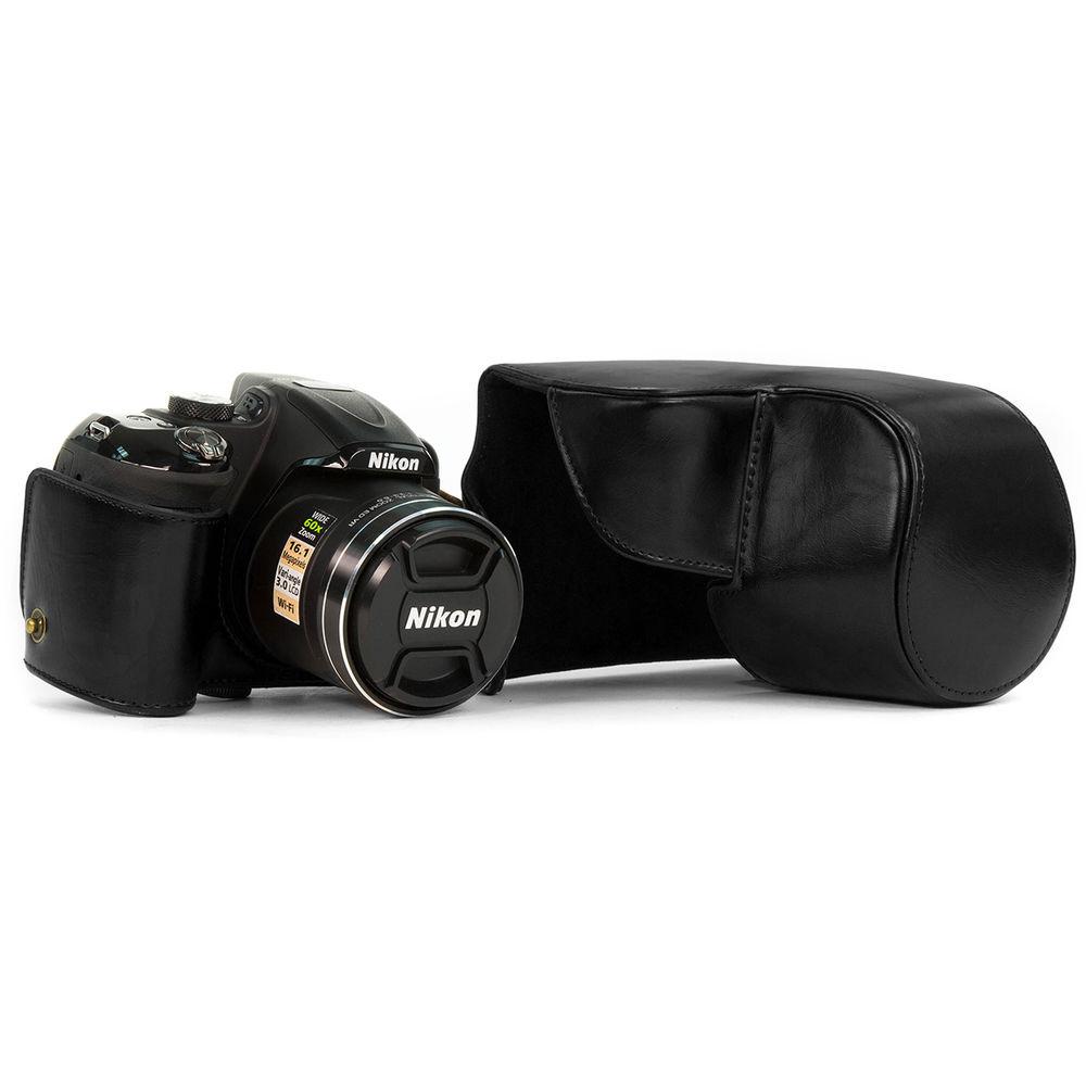 MegaGear Ever Ready PU Leather Camera Case with Strap for Nikon Coolpix P610 with Zoom Lens, P530, or P520