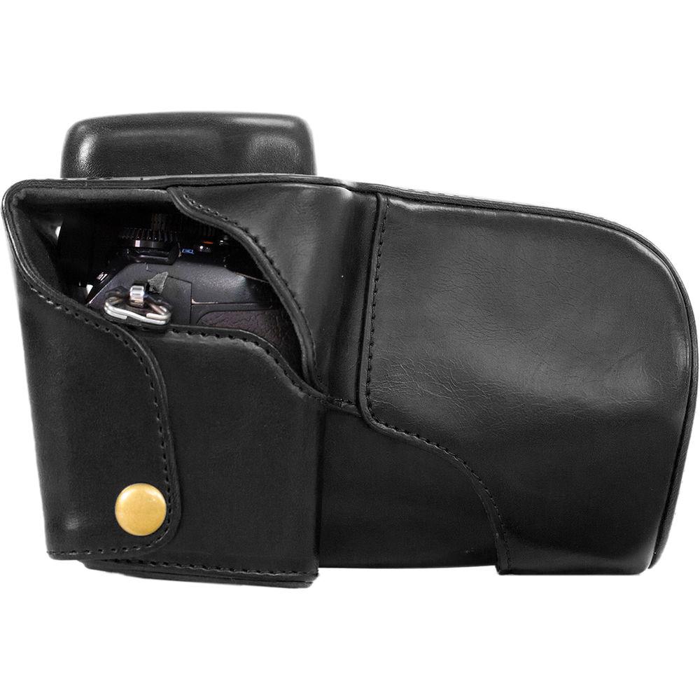 MegaGear Ever Ready PU Leather Case & Strap for Olympus OM-D E-M1 with 12-40mm