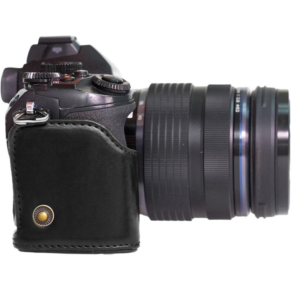 MegaGear Ever Ready PU Leather Case & Strap for Olympus OM-D E-M1 with 12-40mm