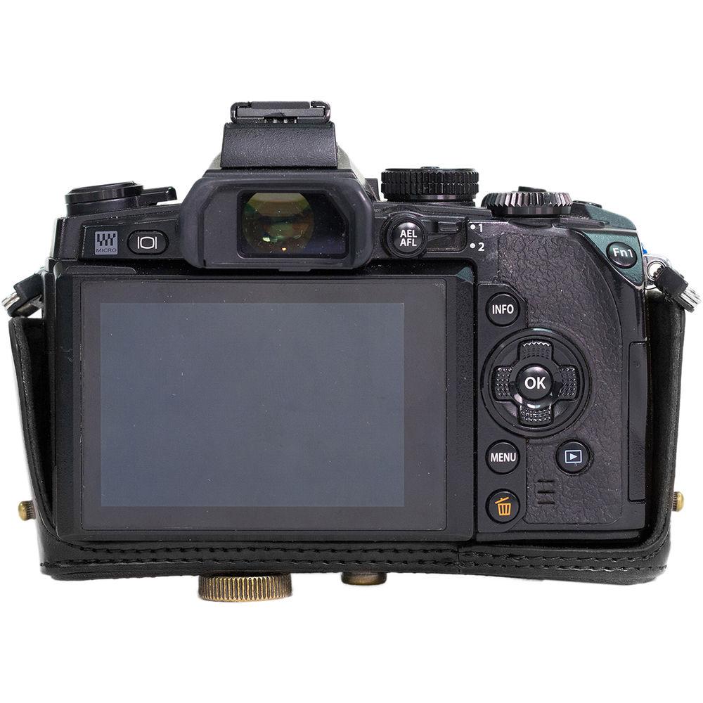 MegaGear Ever Ready PU Leather Case & Strap for Olympus OM-D E-M1 with 12-40mm