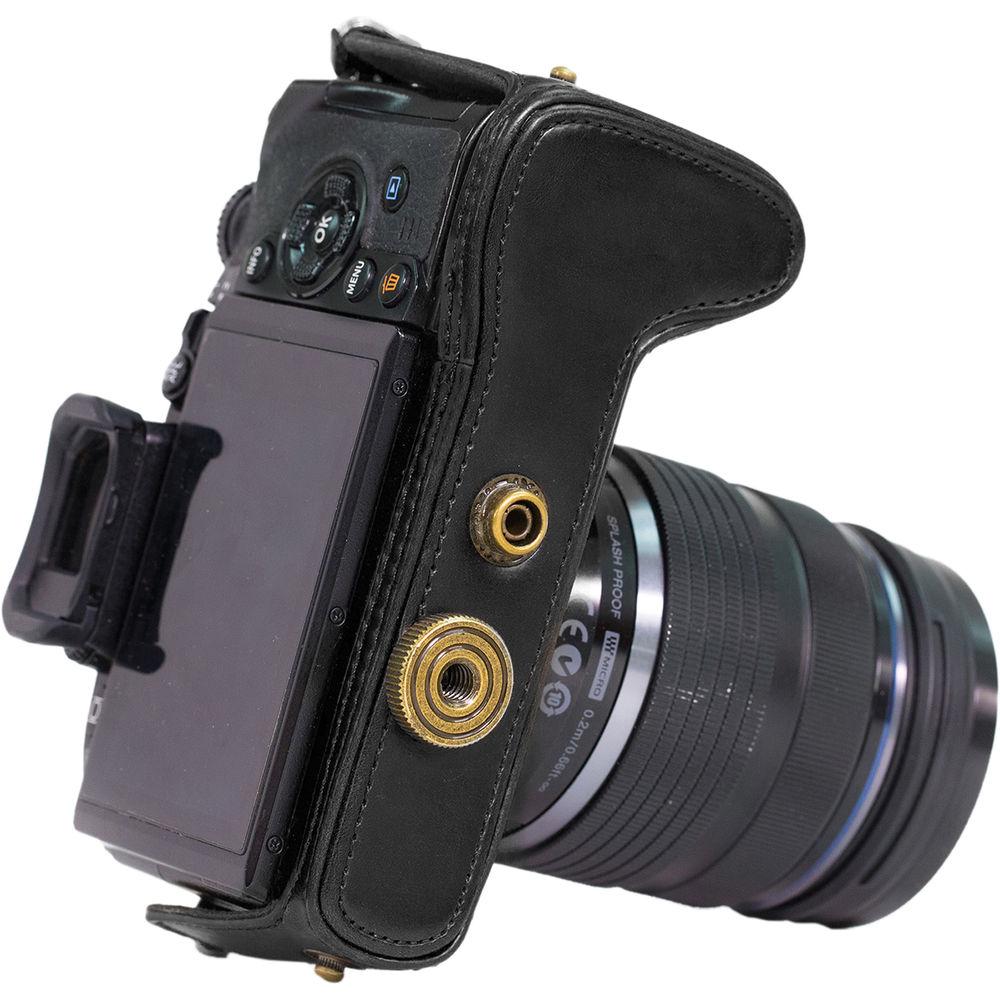 MegaGear Ever Ready PU Leather Case & Strap for Olympus OM-D E-M1 with 12-40mm