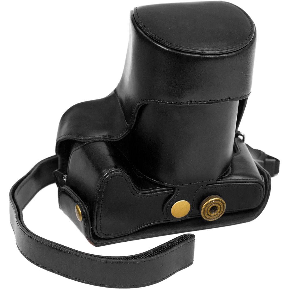 MegaGear Ever Ready PU Leather Case & Strap for Olympus OM-D E-M1 with 12-40mm