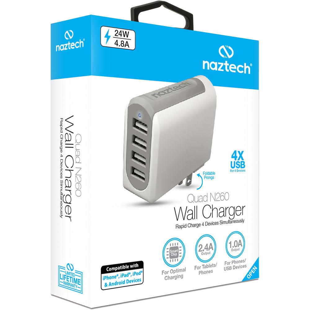 Naztech N260 Quad-Port USB Travel Charger