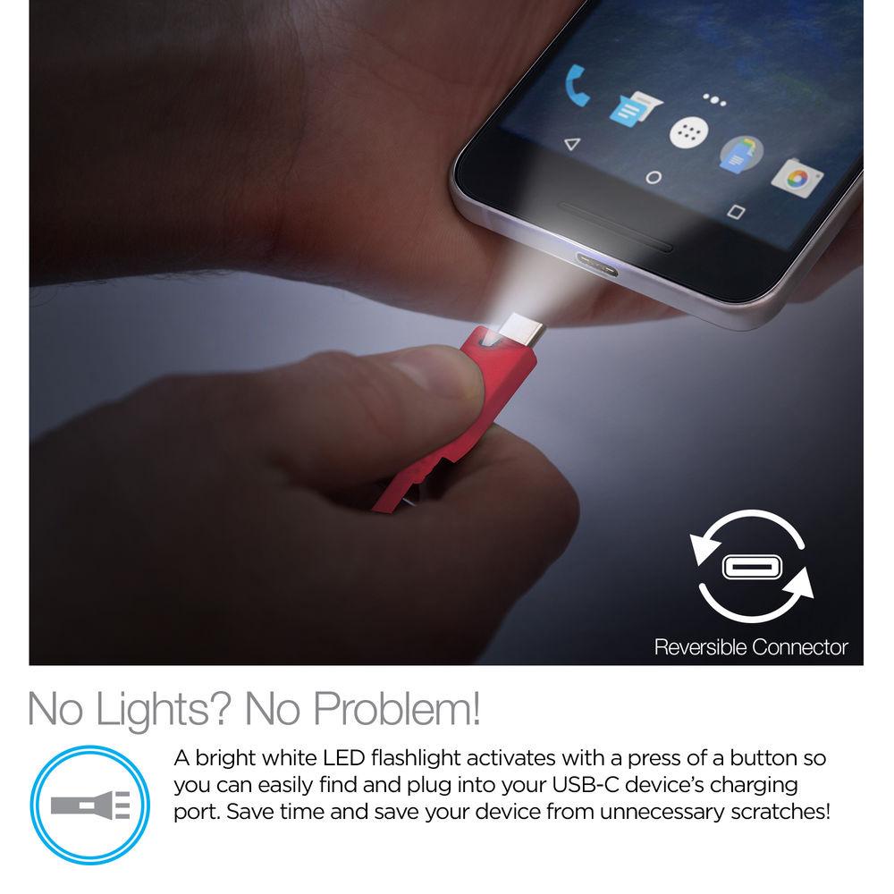 Naztech USB Type-C to Type-A Charge Sync Cable with LED Light