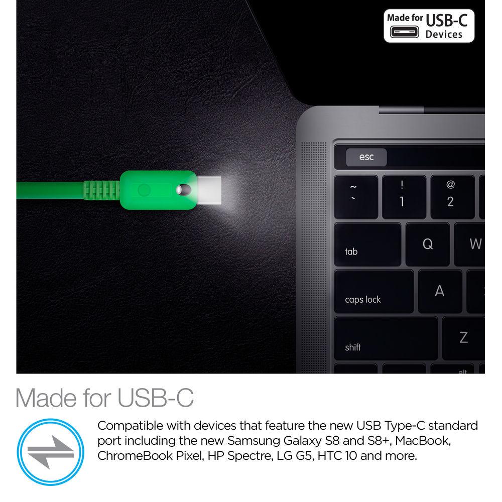 Naztech USB Type-C to Type-A Charge Sync Cable with LED Light