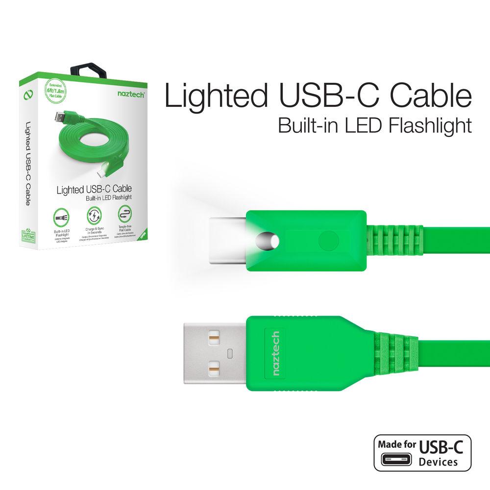 Naztech USB Type-C to Type-A Charge Sync Cable with LED Light