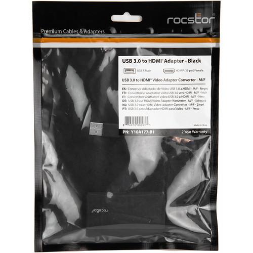 Rocstor Slim USB 3.0 Male to HDMI Female Video Graphics Adapter Cable