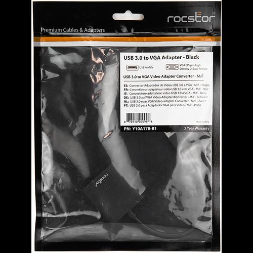 Rocstor USB 3.0 Male to VGA Female Video Graphics Adapter Cable