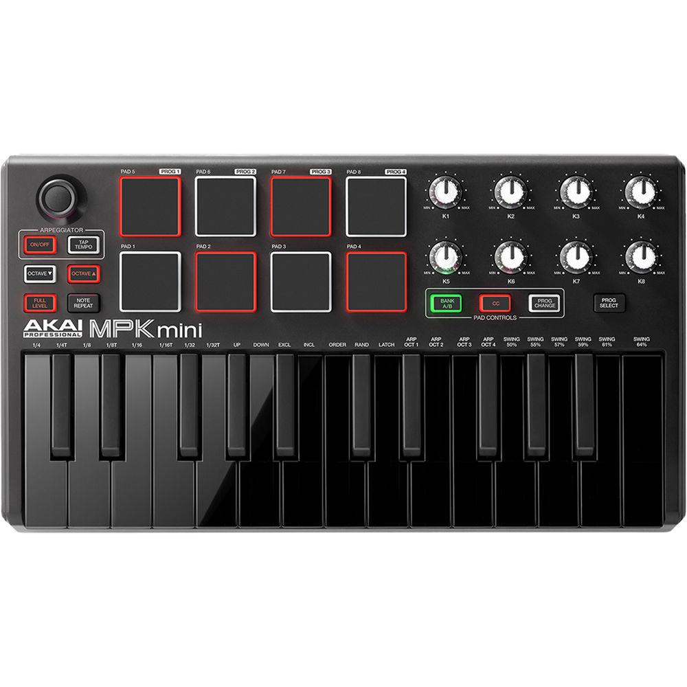 Akai Professional MPK mini MKII - Compact Keyboard and Pad Controller, Akai, Professional, MPK, mini, MKII, Compact, Keyboard, Pad, Controller