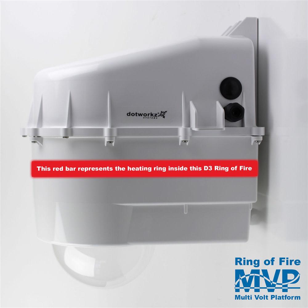 Dotworkz D3 Ring of Fire De-Icing Outdoor Camera Enclosure with MVP and Tinted Lens