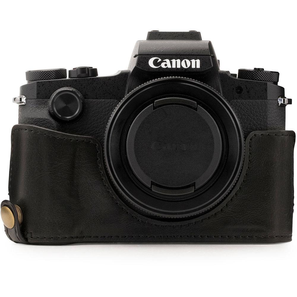 MegaGear Ever Ready Leather Camera Half Case and Strap for Canon PowerShot G1X Mark III