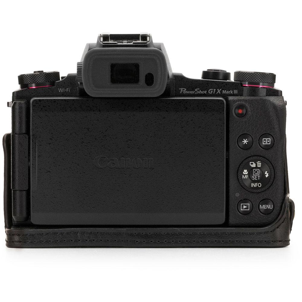 MegaGear Ever Ready Leather Camera Half Case and Strap for Canon PowerShot G1X Mark III
