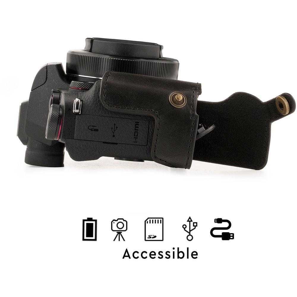 MegaGear Ever Ready Leather Camera Half Case and Strap for Canon PowerShot G1X Mark III