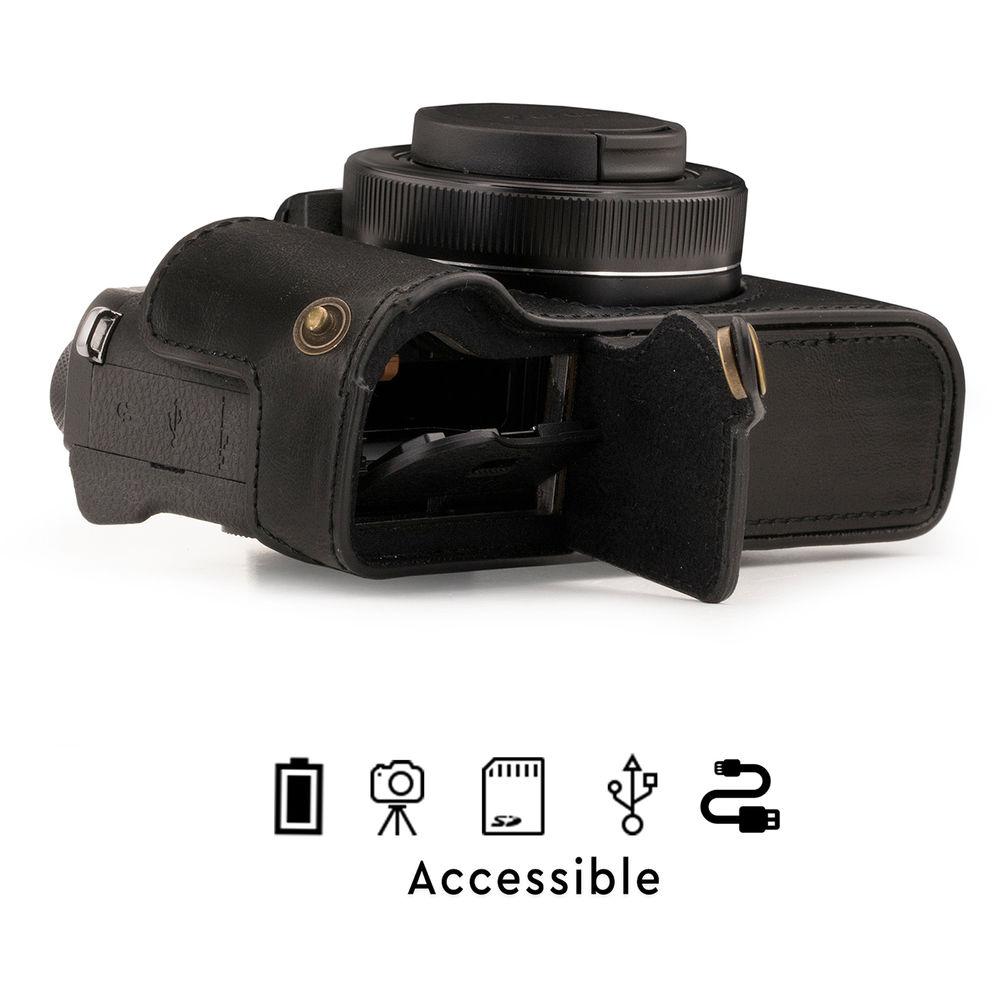 MegaGear Ever Ready Leather Camera Half Case and Strap for Canon PowerShot G1X Mark III