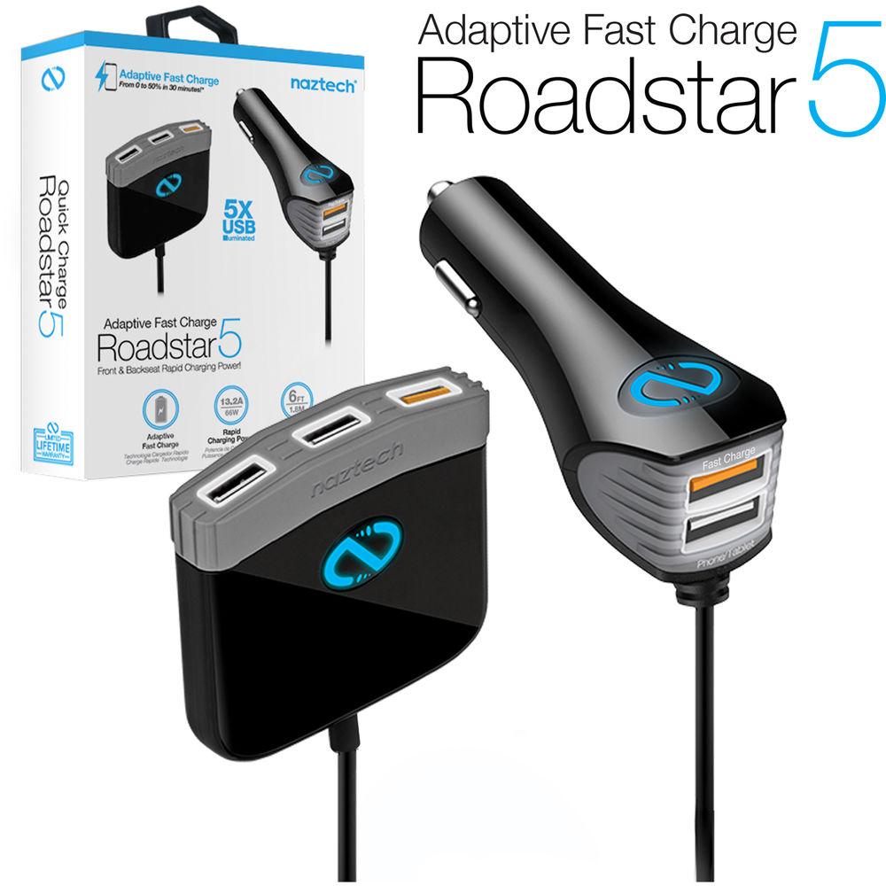 Naztech Adaptive Fast Charge Roadstar 5-Port USB Type-A Car Charger