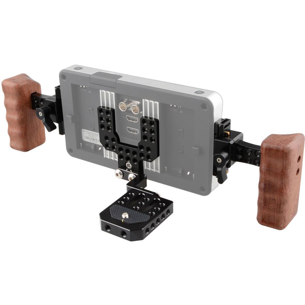 CAMVATE Wooden Handle Kit with Plates for SmallHD 700 Series