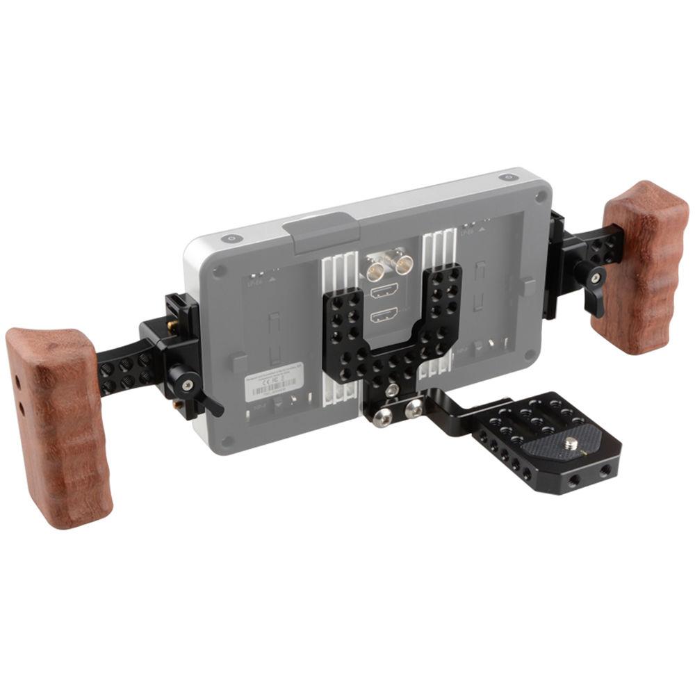 CAMVATE Wooden Handle Kit with Plates for SmallHD 700 Series