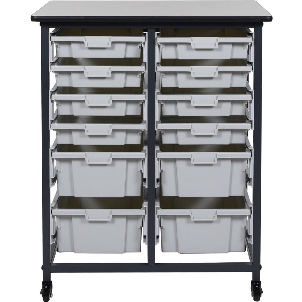Luxor Double Row Mobile Bin Storage Unit