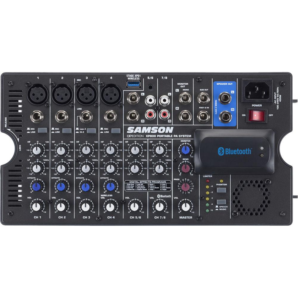 Samson Expedition XP800 800W Portable PA System with Stage XPD1 Handheld Wireless Microphone System