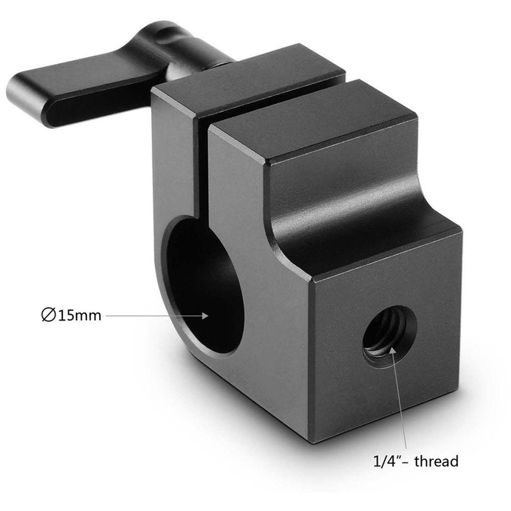 SmallRig Single 15mm Rod Clamp with Two 1 4"-20 Threads
