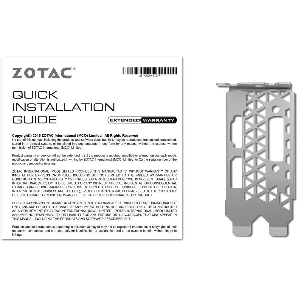 ZOTAC GeForce GTX 1050 Low Profile Graphics Card