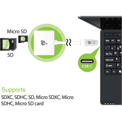 IOGEAR Compact USB Type-C 2-in-1 SD & microSD Card Reader Writer