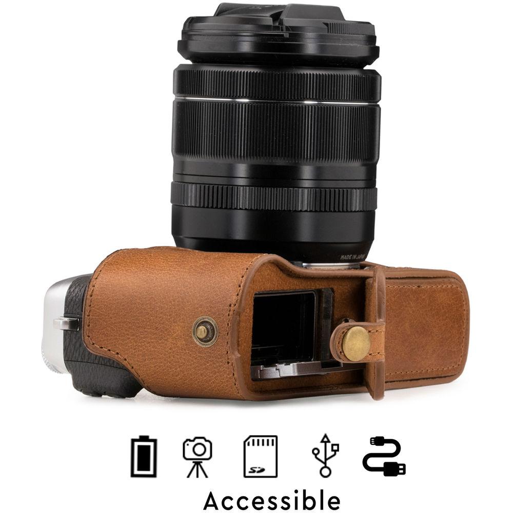 MegaGear Ever Ready Leather Half Case and Strap for Fujifilm X-E3