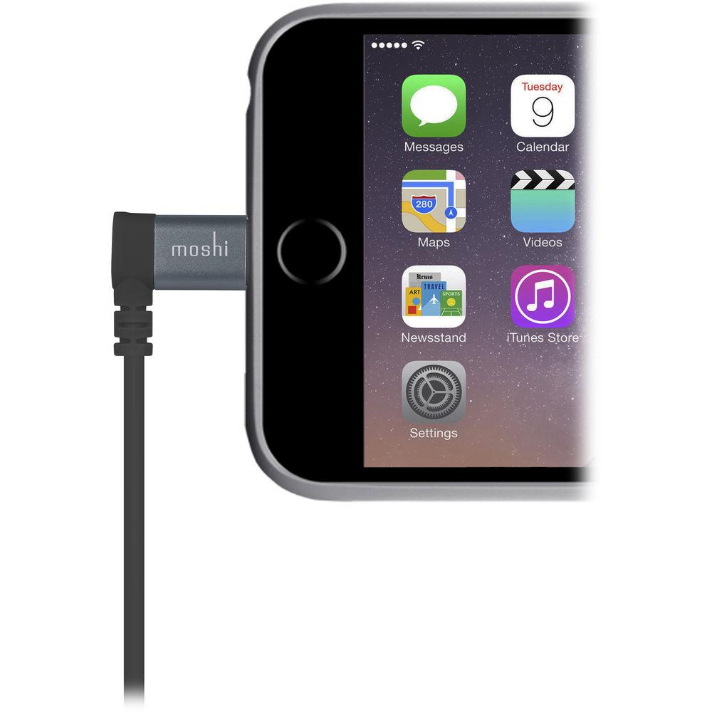 Moshi USB Type-A Male to Angled Lightning Male Cable