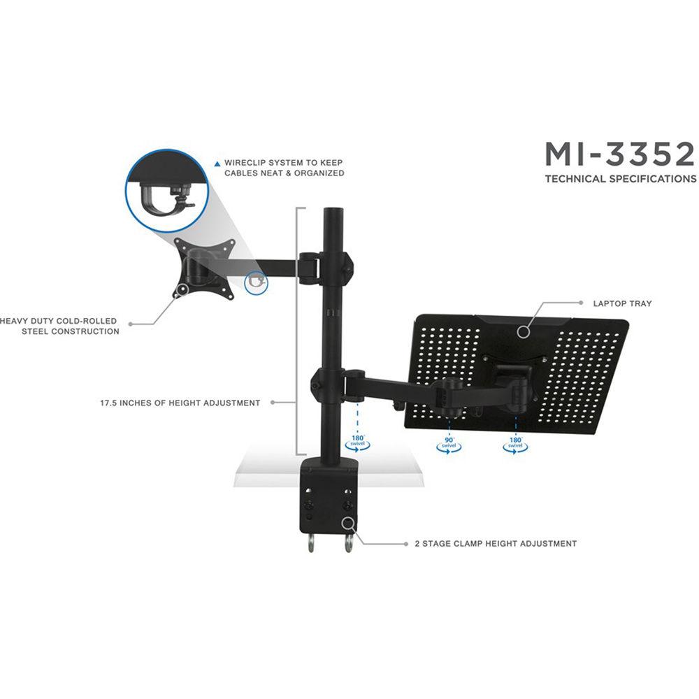 Mount-It! Combination Laptop and Monitor Desk Mount