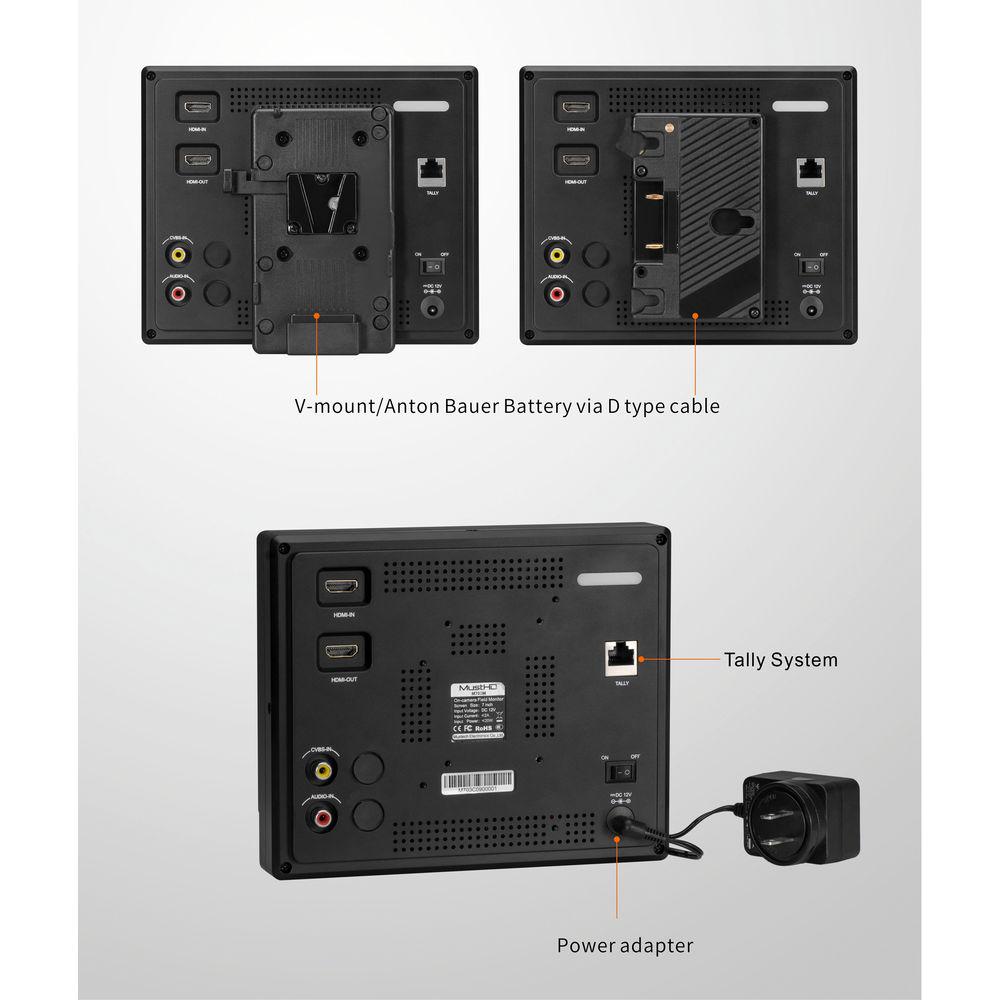 MustHD Hyper-Brite 1920 x 1200 7" HDMI Field Monitor