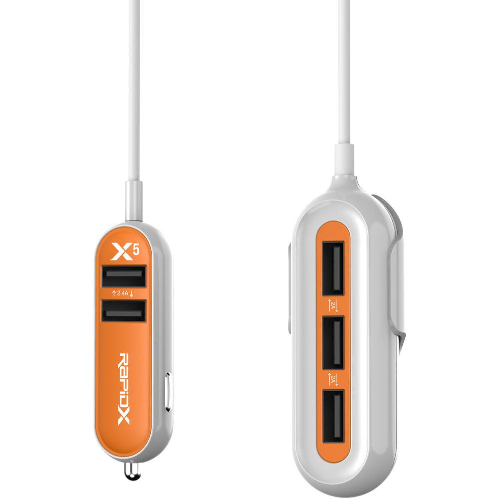 RapidX X5 Car Charger with Five USB Ports, RapidX, X5, Car, Charger, with, Five, USB, Ports