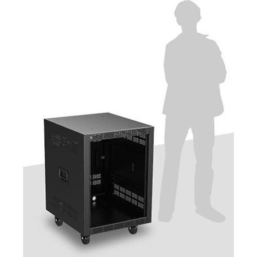 Atlas Sound 25" Deep, 14-Rack Unit Mobile Equipment Rack with Casters, and Side Handles