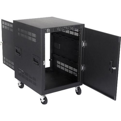Atlas Sound 25" Deep, 14-Rack Unit Mobile Equipment Rack with Casters, and Side Handles