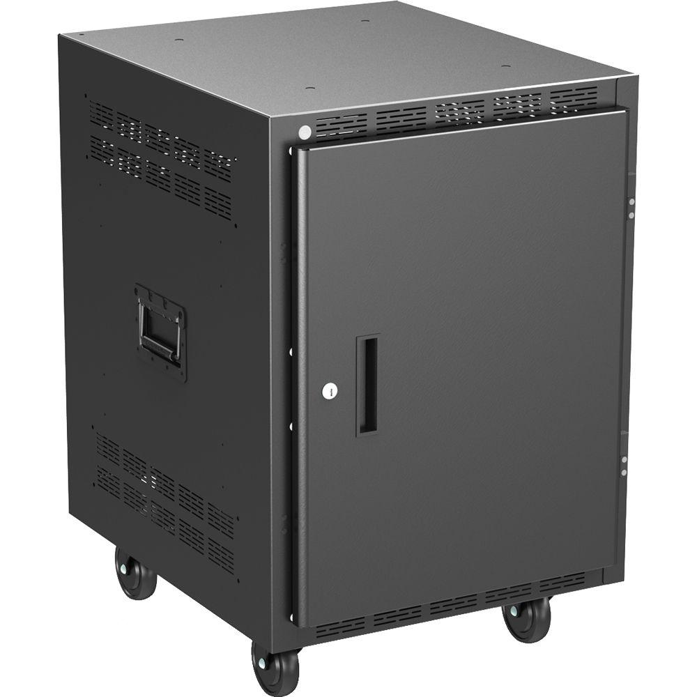 Atlas Sound 25" Deep, 14-Rack Unit Mobile Equipment Rack with Casters, and Side Handles