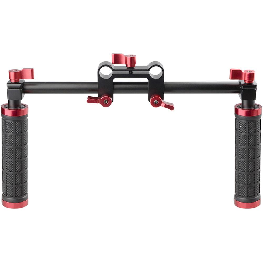 CAMVATE Handle Grips Handlebar Support Kit with Red Adjustable Knobs for DSLR Camcorder Shoulder Rig