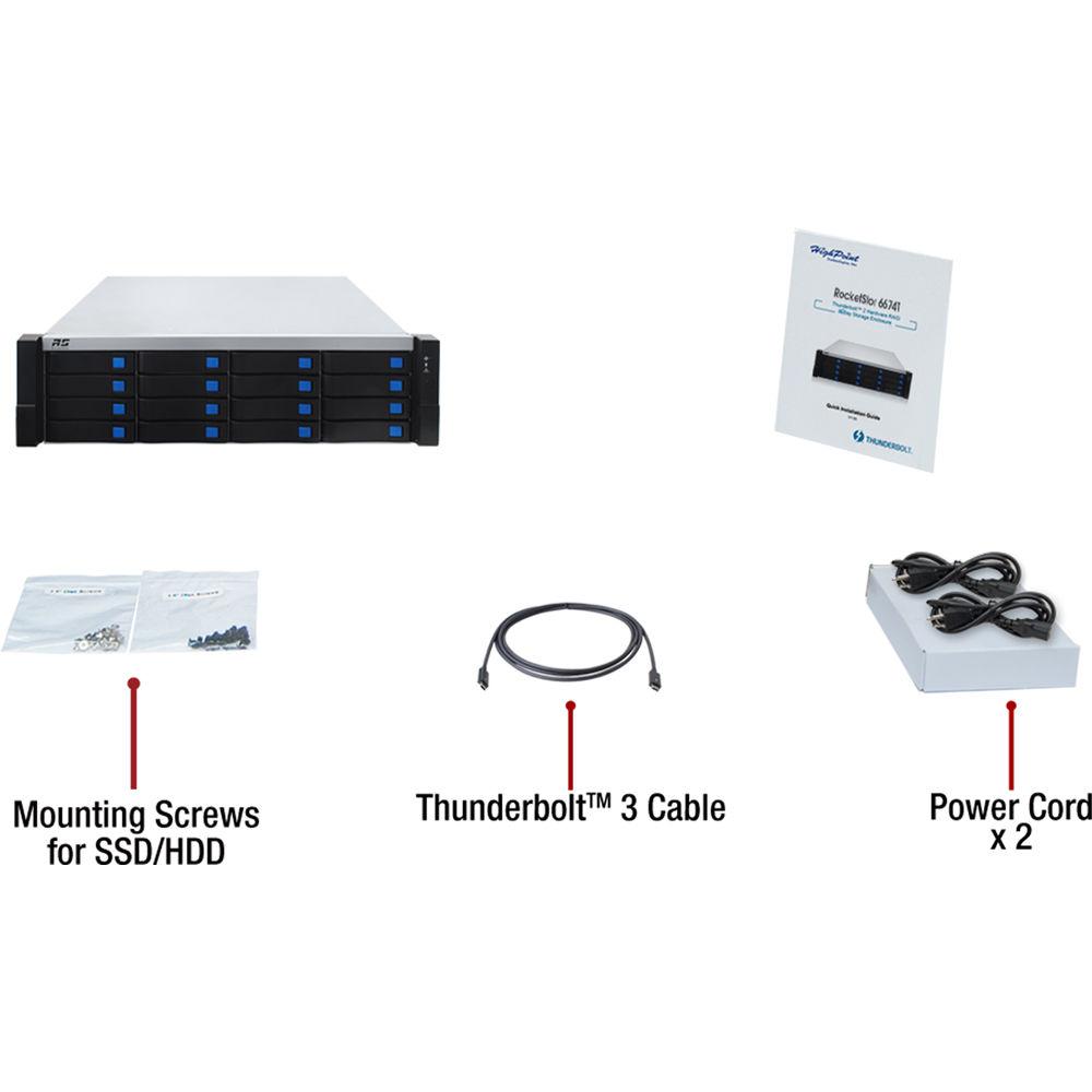 HighPoint RocketStor 6674T 16-Bay Thunderbolt 3 40 Gb s Turbo RAID 3 RU Storage Enclosure