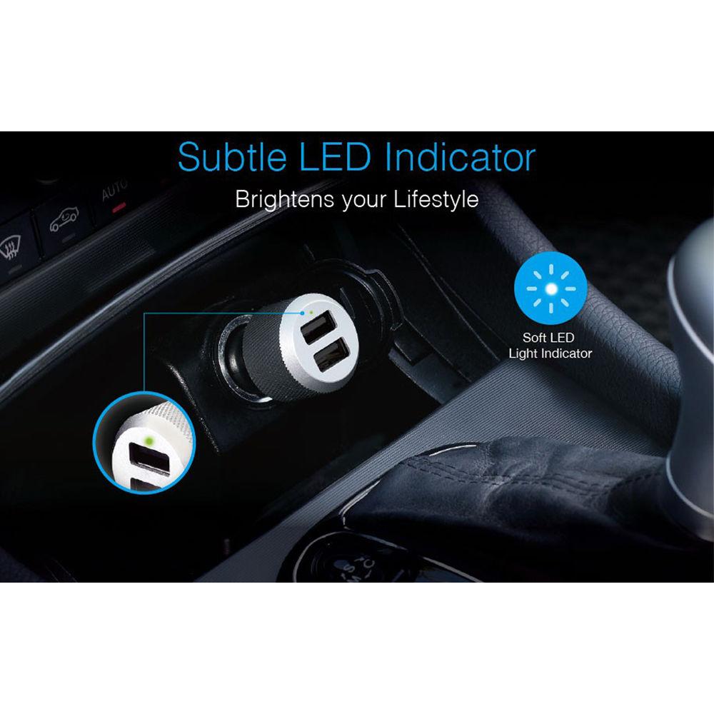 Just Mobile Highway Max USB Car Charger with Coiled Lightning Cable