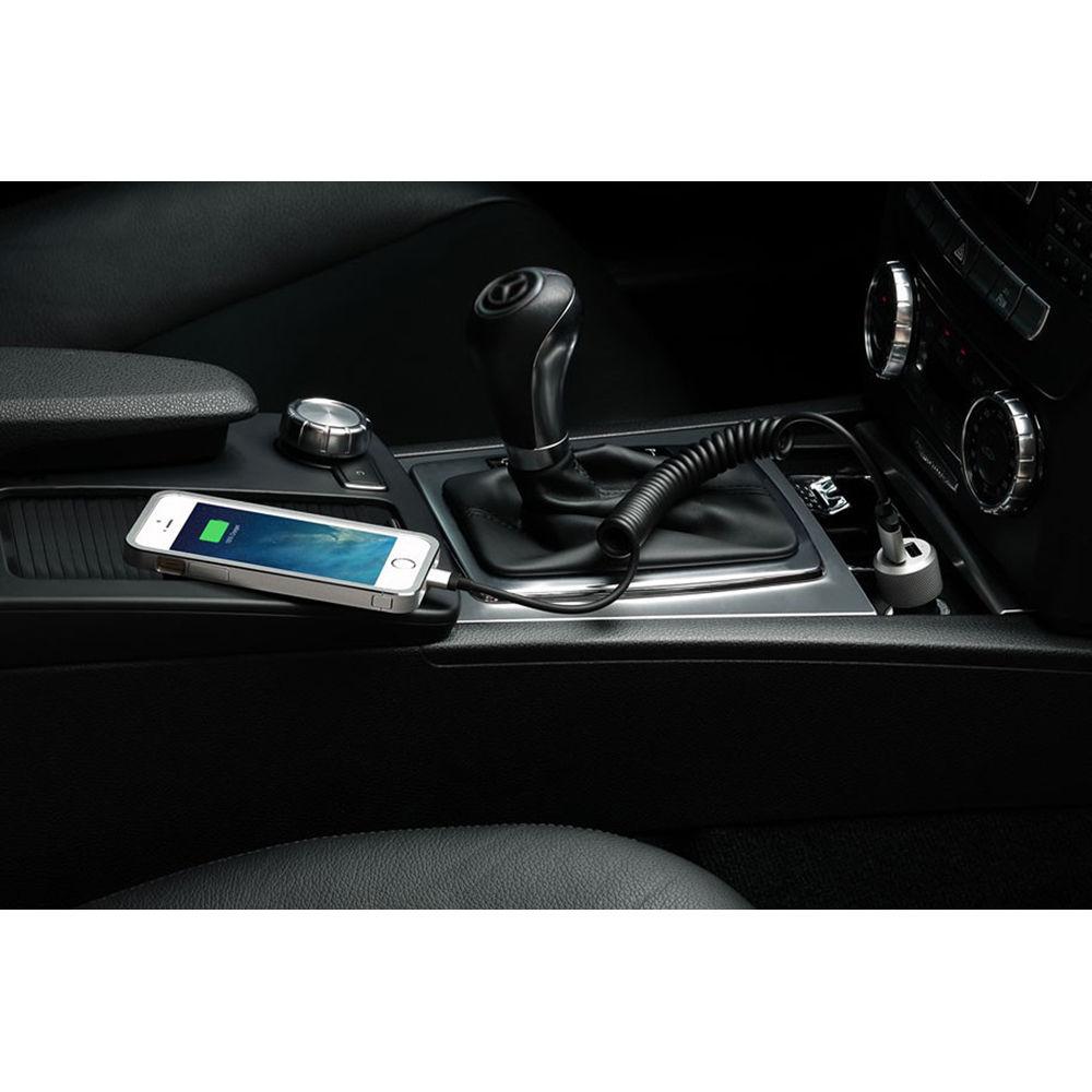 Just Mobile Highway Max USB Car Charger with Coiled Lightning Cable