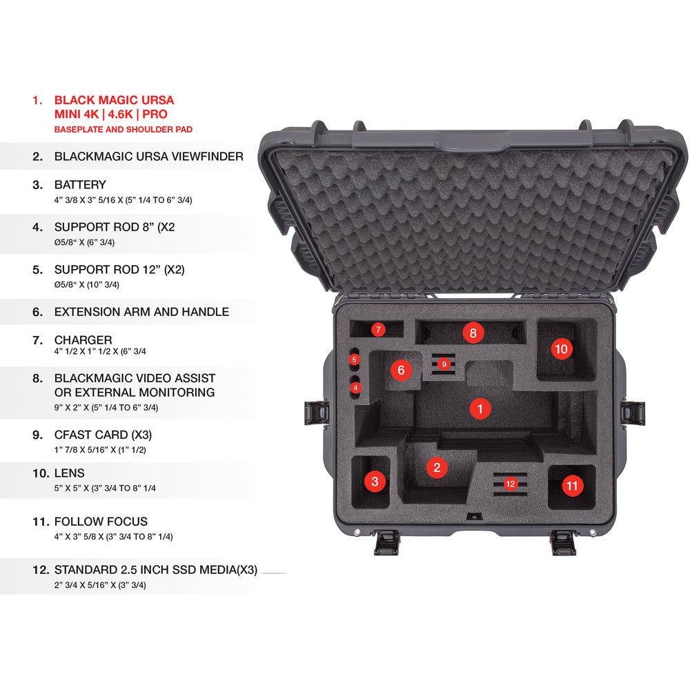 Nanuk 960 Waterproof Hard Case with Wheels for Black Magic URSA