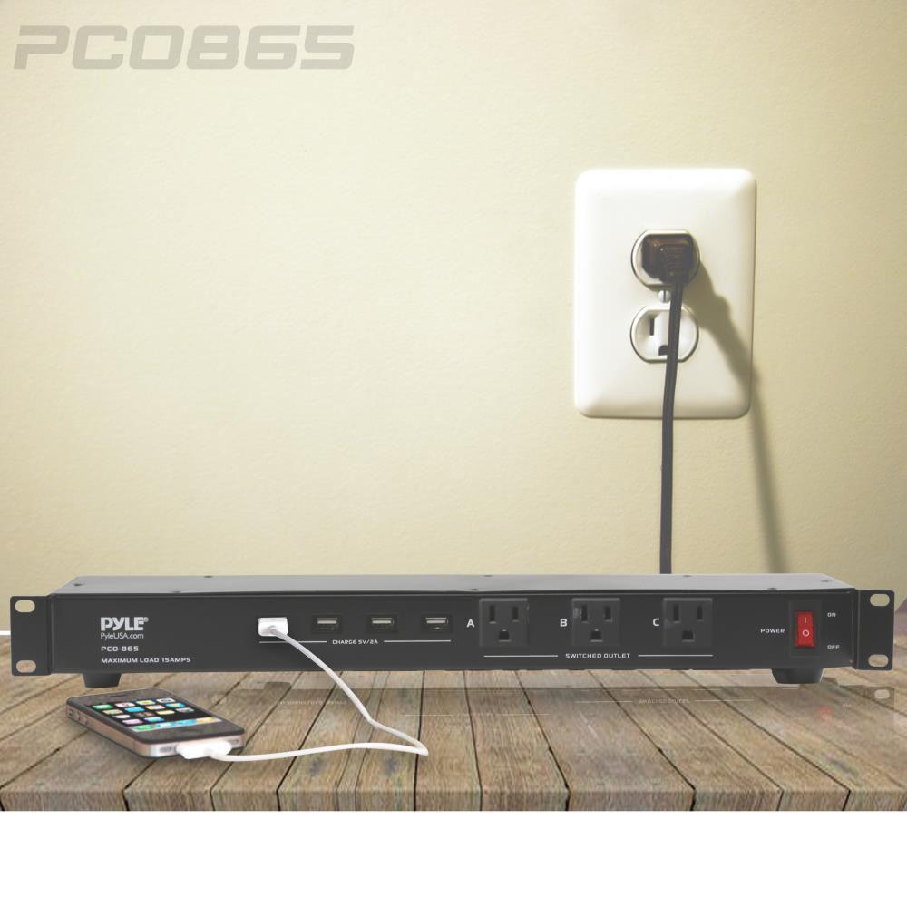 Pyle Pro PCO865 19-Outlet Rackmount Surge Protector with USB Charging