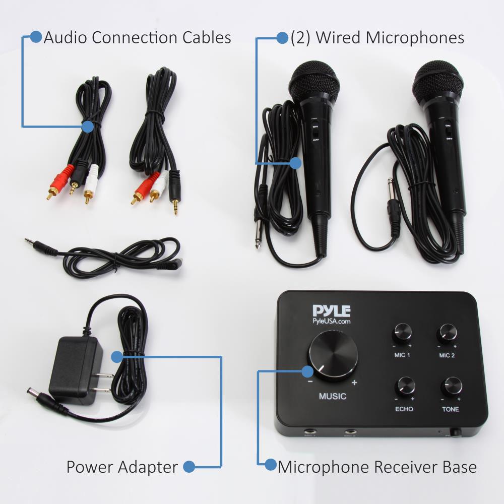 Pyle Pro PDWMKRHD20 Home Theater Karaoke Wired Microphone System